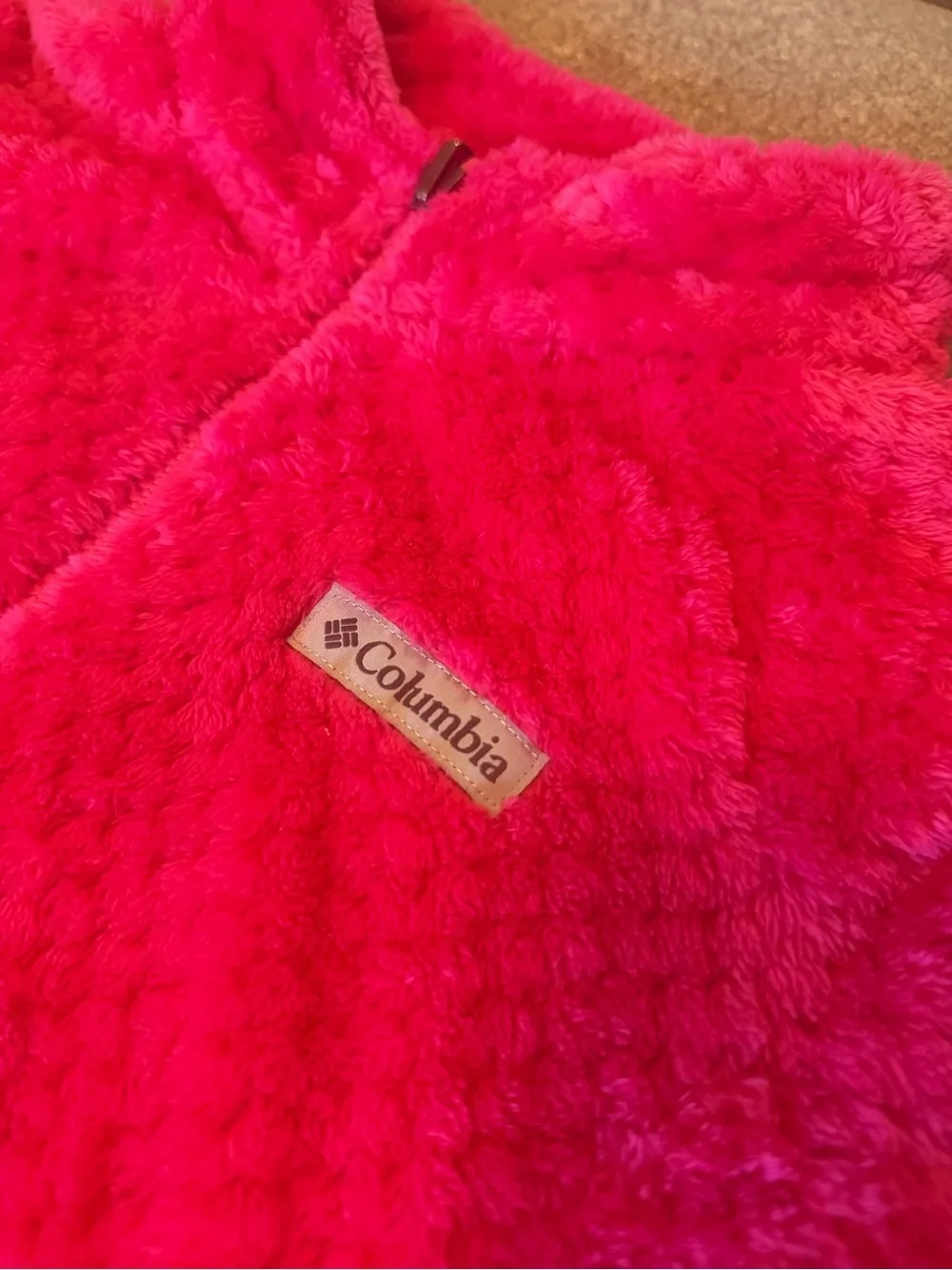 Columbia kids Pink Fuzzy Full-Zip Jacket